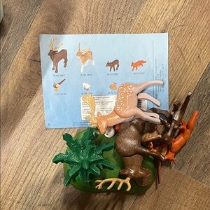 Wild Forest Animal Playset - Brown & Tan Deer with Green Tree